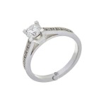 Δαχτυλιδι Μονοπετρο με Διαμαντι 0,65 Ct , G , VS1 + 0,12 Ct ( πλαινες πετρες )